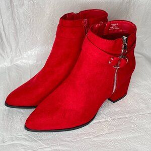 Journee Collection LAVRA Ankle Red Boots Size 9
